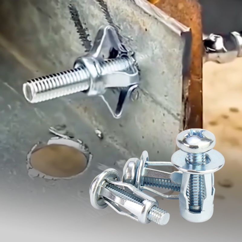Expansion Bolt Set – Galvanized Carbon Steel, M4×20mm & Flower Spreader Nut