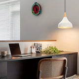 Modern Teardrop Pendant Light | Metal & Wood Hanging Lamp