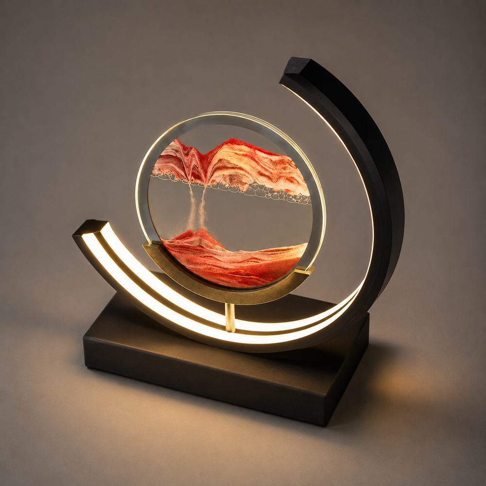 LED Table Lamp – Quicksand Sand Art Effect, USB Powered & Touch Switch