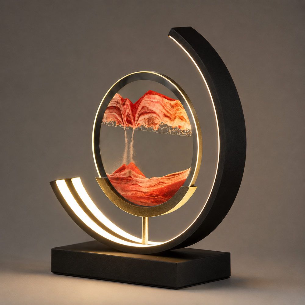 LED Table Lamp – Quicksand Sand Art Effect, USB Powered & Touch Switch