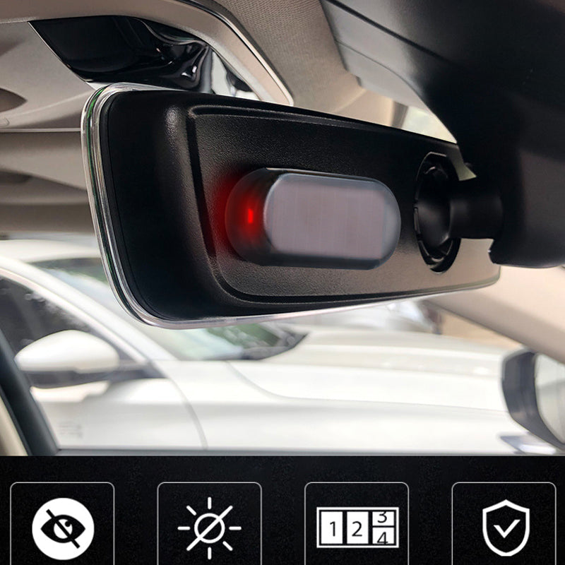 Solar-Powered LED Car Alarm Light – Anti-Theft Flashing Beacon, ABS, Red or Blue