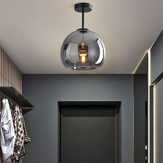 Nordic Glass Ball Ceiling Light – Semi-Flush Mount, Round Shape & Modern Style