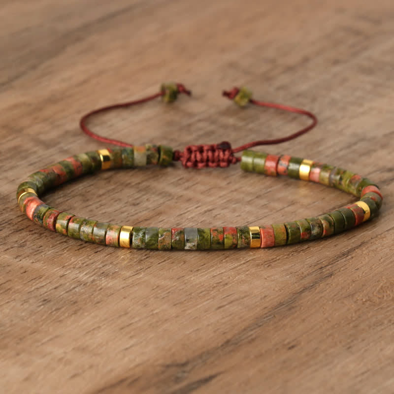 Seraphina – Braided Bracelet with 2.4mm Natural Stone Beads