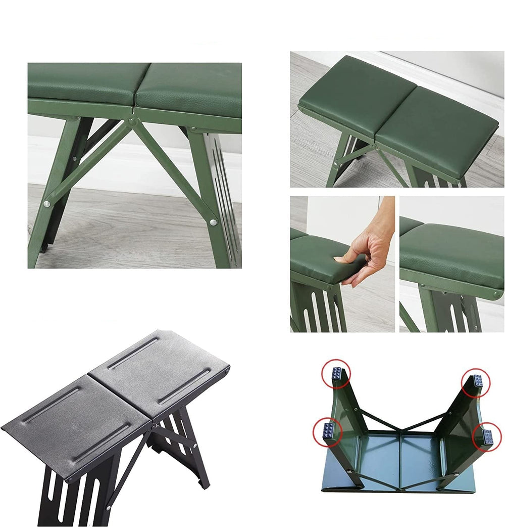 Folding Outdoor Stool with Cushion – Aluminum, Holds 120kg, 1.2kg, Weatherproof