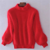 Livia Angora Knit Sweater - Red