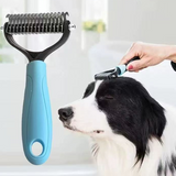 Double-Sided Dog Grooming Comb – Detangling & Thinning, Non-Slip Handle & 2 Sizes