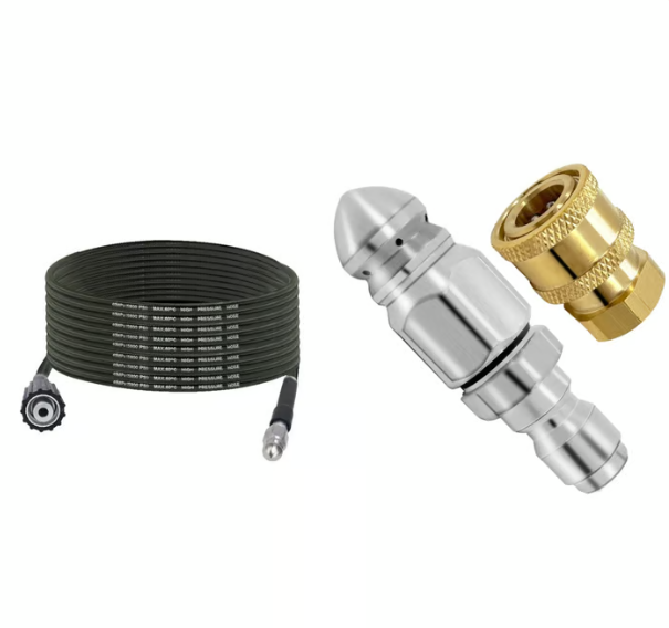 Pressure Washer Drain Cleaning Hose – Stainless Steel Nozzle, 5–10m & Universal Fit