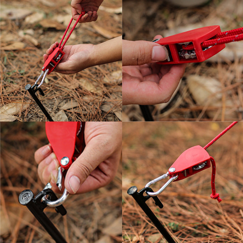 Tent Guy Line with Pulley System – 190kg Capacity, Reflective, Aluminum Alloy