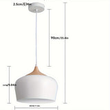 Modern Scandinavian Pendant Light | Iron & Wood Grain Design