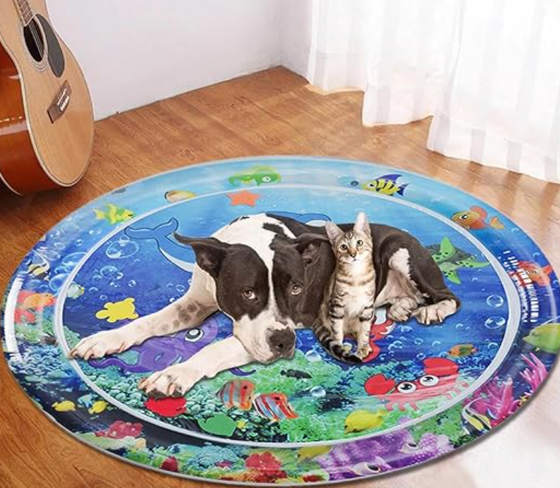 Pet Cooling Mat – Water-Filled, BPA-Free, 4 Ocean Designs, Summer Relief