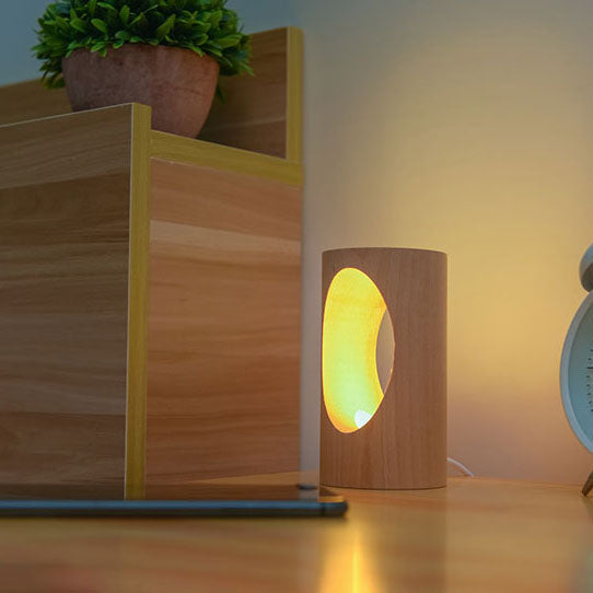 Stylish LED Table Lamp with Wooden Base - Modern Home Lighting Solution