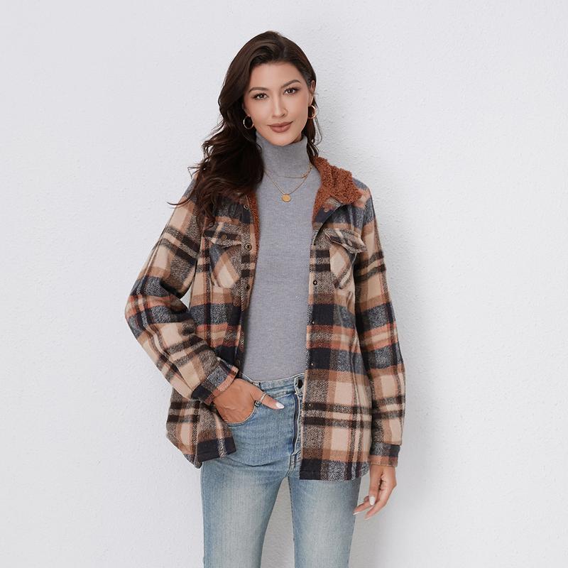 **AMELIA™ Damen Kapuzen-Plaid Flanelljacke – Perfekt für Herbst & Winter, Bequem & Stylisch**