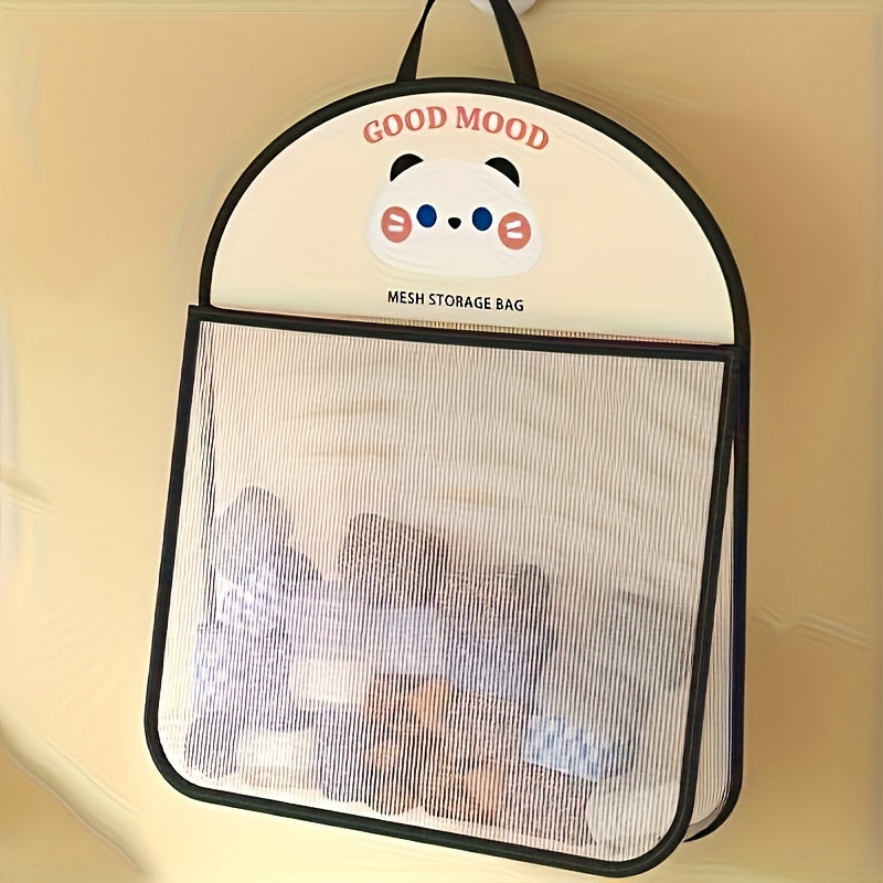 Foldable Mesh Storage Bag – Breathable, Metal Hooks & Cute Animal Prints