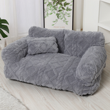 Plush Pet Sofa Bed – Raised Bolster, PP Cotton Fill & 4 Colors