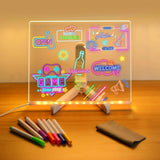 LED Neon Drawing Tablet – USB-Powered, Reusable Acrylic Panel & 3 Sizes