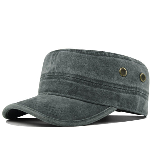 Unisex Cotton Military Cap – Flat Design, Adjustable 56–61cm & Curved Brim