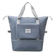 Foldable Travel Duffel Bag – Wet Compartment, 20-35L Capacity & Trolley Strap