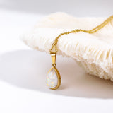 18K Natural Opal Teardrop Pendant Necklace - Eloise
