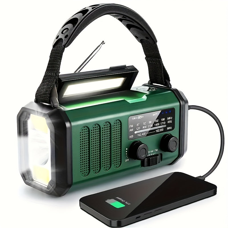 Solar Crank Emergency Radio – 10000mAh Power Bank, AM/FM/NOAA & Flashlight