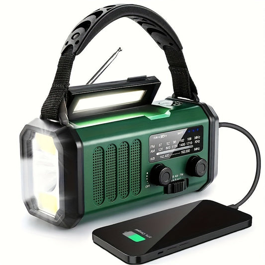 Solar Crank Emergency Radio – 10000mAh Power Bank, AM/FM/NOAA & Flashlight