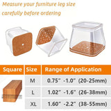 Kalsten | Clear Silicone Chair Leg Caps with Integrated Felt Pads