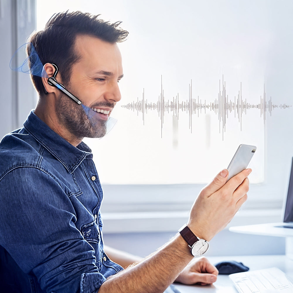Bluetooth Headset – Dual Microphone, CVC8.0 Noise Cancelling & 72-Hour Battery