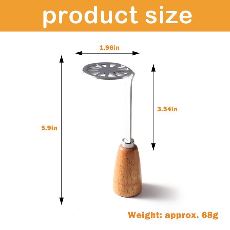 Stainless Steel Potato Masher – 410 Steel, Wood Handle & Dishwasher-Safe
