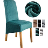 BowLift | Stretch Velvet XL Size Dining Chair Covers x4 | Soft. Stretchable & Non-Slip for Home Dining Room Decoration