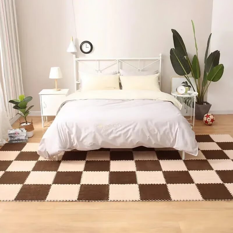 Plush Puzzle Rug Tiles – Foam, 30×30cm & Non-Slip Interlocking