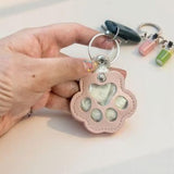 Paw-Shaped Keychain – PU Leather, 5.5cm, Keepsake Storage Compartment