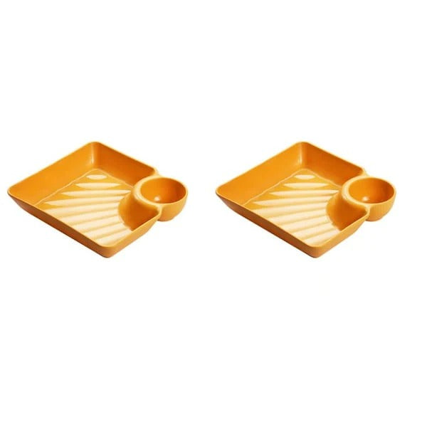 Serving Platter with Sauce Compartment – 25cm, Food-Grade & Dishwasher Safe