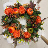 Peony & Pumpkin Door Wreath – Handcrafted, 40/50cm, Indoor & Outdoor