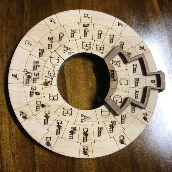 Wooden Chord Wheel – Music Theory Aid for Piano, Guitar & Keyboard