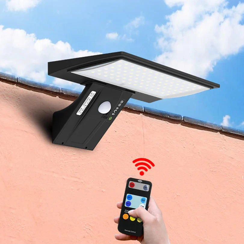 Solar Wall Light – PIR Motion Sensor, Remote Control & IP65 Waterproof