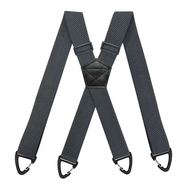 Men's Adjustable Y-Back Suspenders – 3.8cm Padded Straps, 120cm Length & Strong Clips