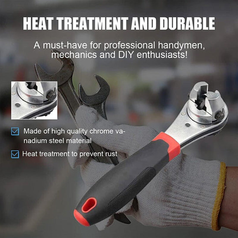 Adjustable Ratchet Wrench – 6-22mm, 60-Tooth Chrome-Vanadium Steel & Reversible