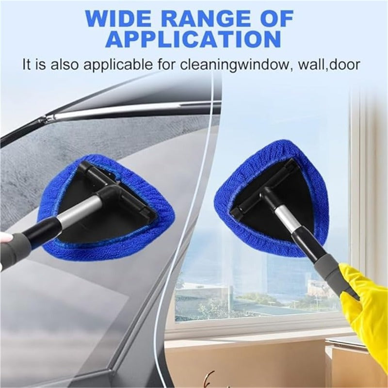 Rotating Window Cleaner – 360° Microfiber Head, Triangular Shape & Telescopic Handle