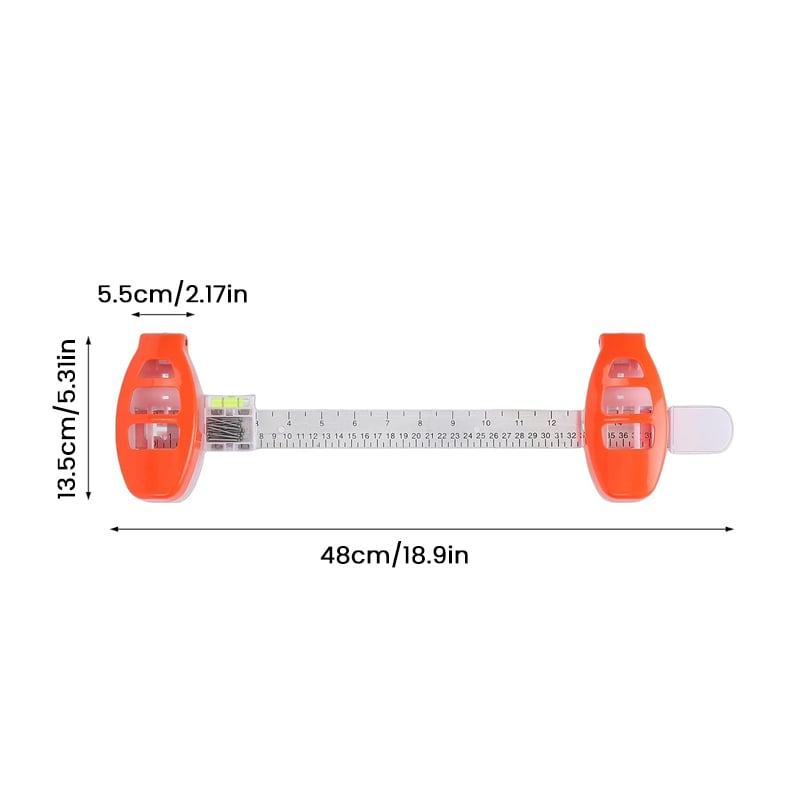 Picture Frame Hanging Level – Built-In Bubble Level & Marking Pins, ABS 48cm