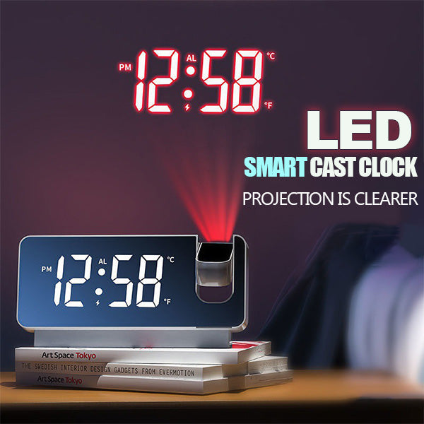 LED Projection Alarm Clock – 180° Ceiling Display, 18cm LED, Dual Alarm & USB Charging
