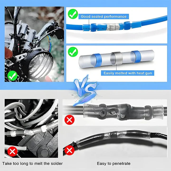 50-Piece Waterproof Heat Shrink Solder Connectors Set – Durable Shrink Tubing for Reliable Electrical Connections