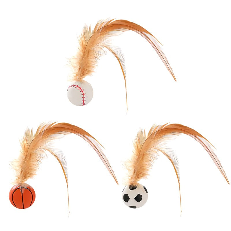 Enhanced Product Title: "FeatherBounce Katzenspielzeug - 3er-Set | Interaktives Spielzeug für Katzen mit Federn | Fördert Spiel und Bewegung" 

This title includes keywords that can help improve visibility in Google Shopping while clearly describing the p