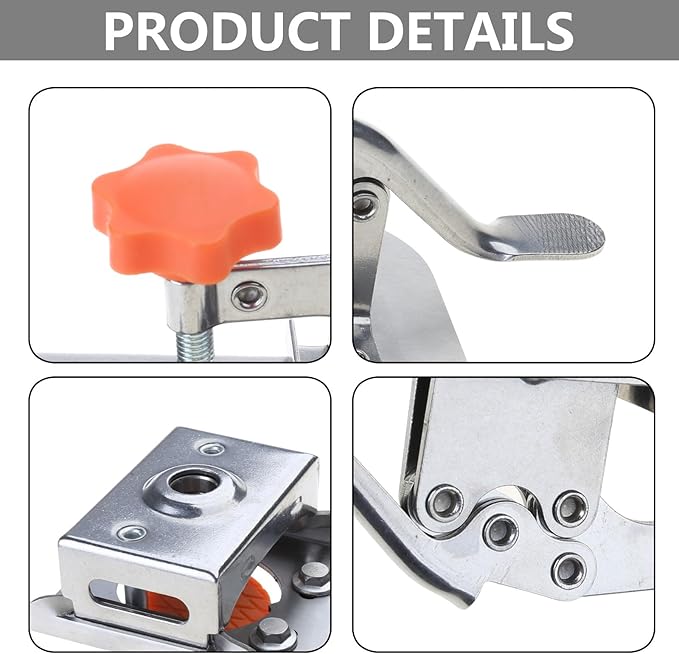 Door Hinge Drill Jig – Stainless Steel, Adjustable Edge Guide for 1-3cm Boards