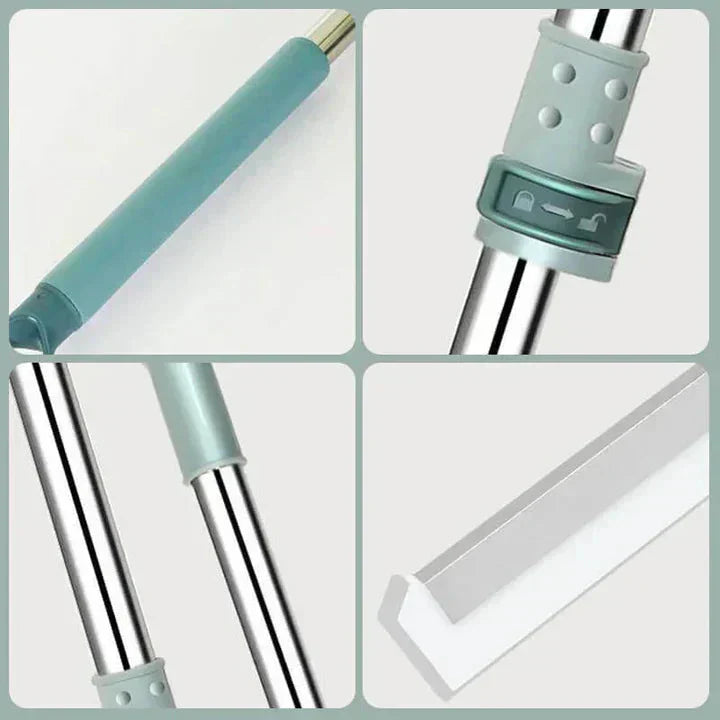 Telescopic Floor Squeegee Mop – 180° Swivel Head, Silicone Blade, 78–126cm