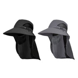 Unisex Wide-Brim Sun Hat – Detachable Neck Flap, Face Mask & Breathable Mesh