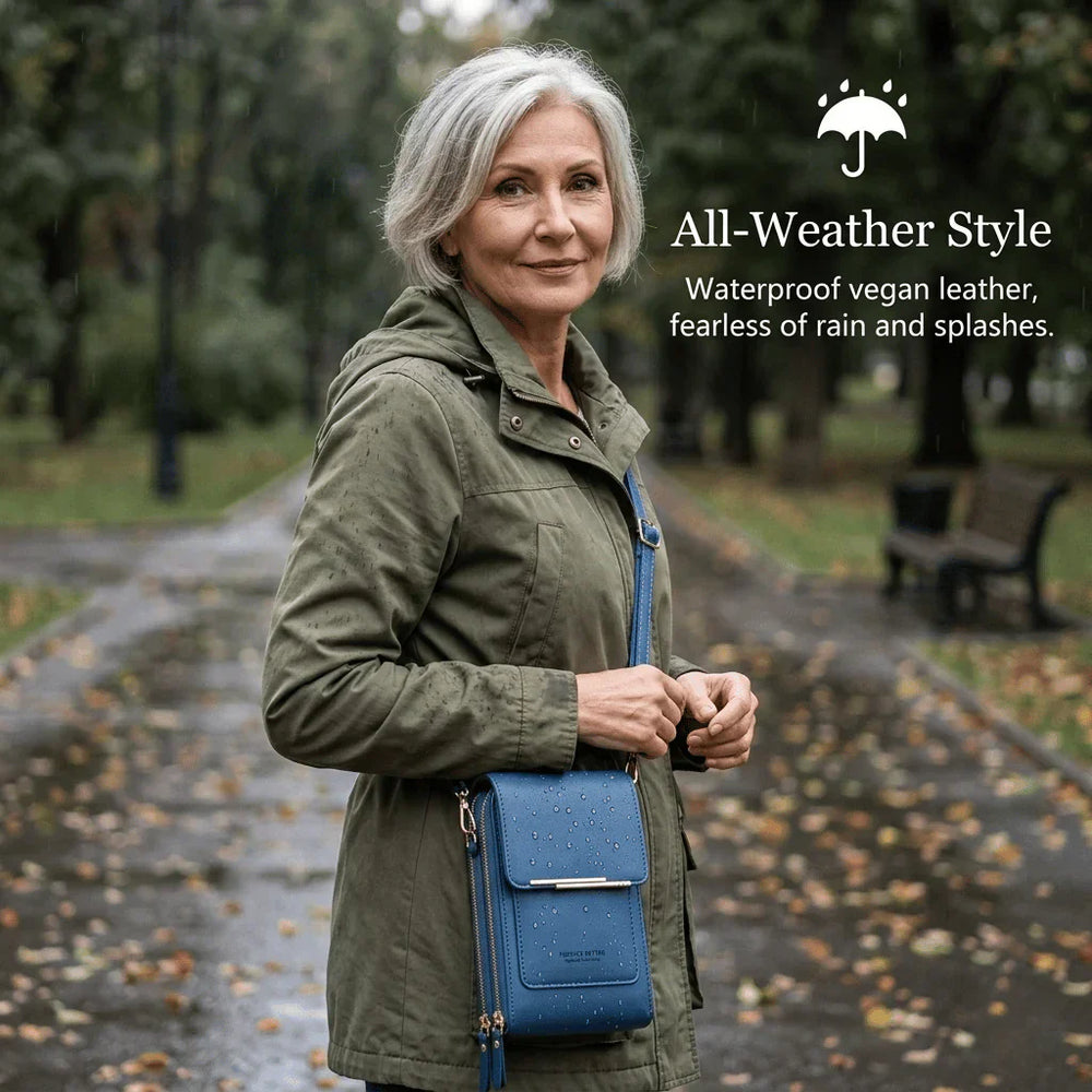 Women's Crossbody Bag – Touchscreen Window, RFID Protection & 3-in-1 Wear
