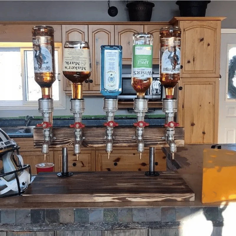 Wood Beverage Dispenser – 5L, Metal Tap & Bar Serving