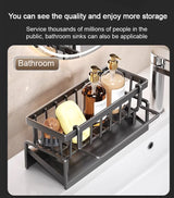 Kitchen Sink Organizer – Stainless Steel, Drip Tray & Towel Bar, 23×9×10 cm