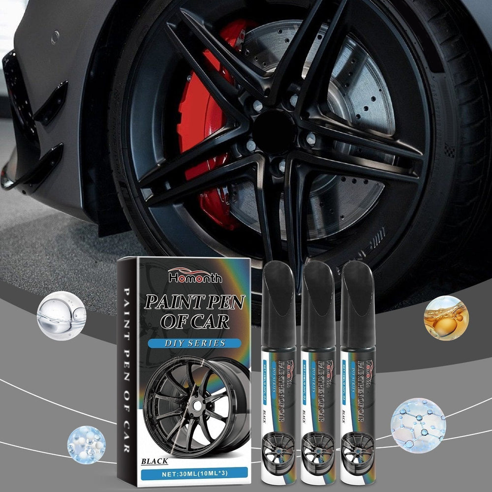 Wheel Rim Repair Paint Pen Set – Black, 3×10ml & Waterproof Touch-Up