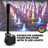 LED Garden Fountain Pump – 2000L/h, 12 LED Lights & IP68 Waterproof