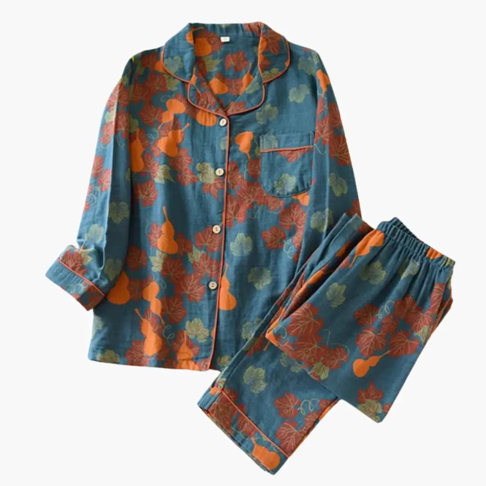 Women's Fleece Pajama Set – Bear Print, Elastic Waistband & Long Sleeve